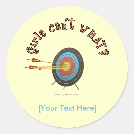 Archery Target Bullseye Ronde Sticker (Voorkant)