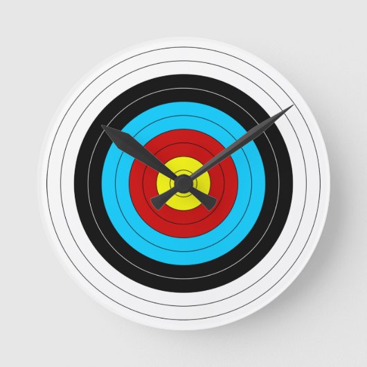 Archery Target Clock Ronde Klok (Voorkant)