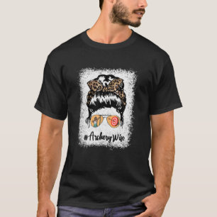 Archery Wife Messy Hair Bun Leopard Women's T-shirt