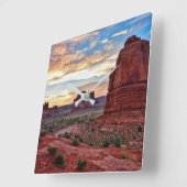 Arches bij zonsondergang vierkante klok (Hoek)