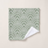 Arches élégantes de couleur verte géométrique (Gant de toilette)