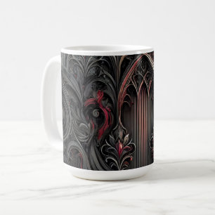 Arches gothiques Mug - Élégance noire et rouge