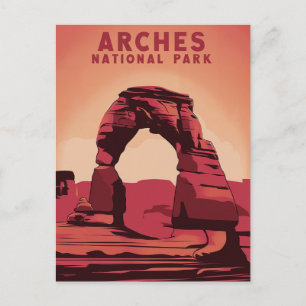 Arches Nationaal Park Minimalistische illustratie Feestdagenkaart