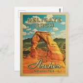 Arches National Park Briefkaart Retro Delicate Arc (Voorkant / Achterkant)