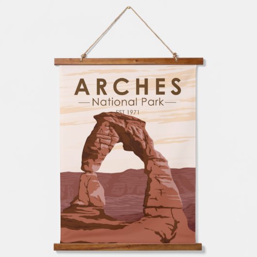 Arches National Park Delicate Arch Hangend Wandkleed (Voorkant)