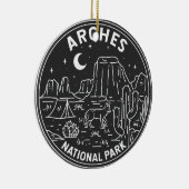 Arches National Park Delicate Arch Monoline Keramisch Ornament (Rechts)