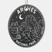 Arches National Park Delicate Arch Monoline Keramisch Ornament (Links)