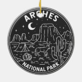 Arches National Park Delicate Arch Monoline Keramisch Ornament (Achterkant)