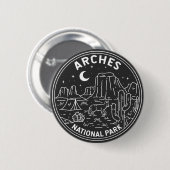 Arches National Park Delicate Arch Monoline Ronde Button 5,7 Cm (Voorkant /achterkant)