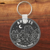 Arches National Park Delicate Arch Monoline Sleutelhanger (Voorkant)