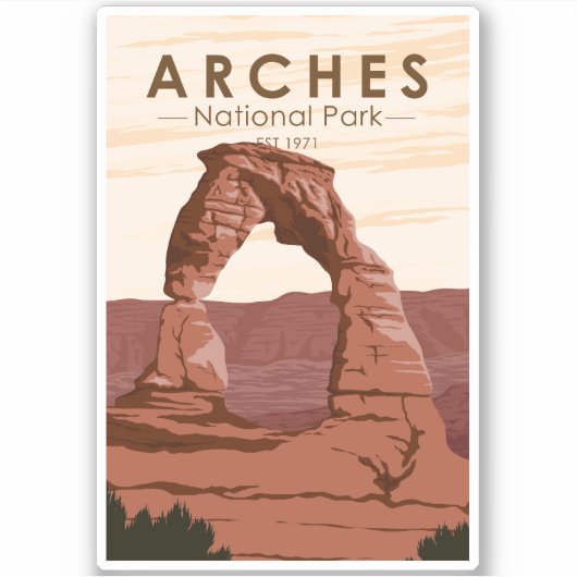 Arches National Park Delicate Arch  Sticker (Voorkant)