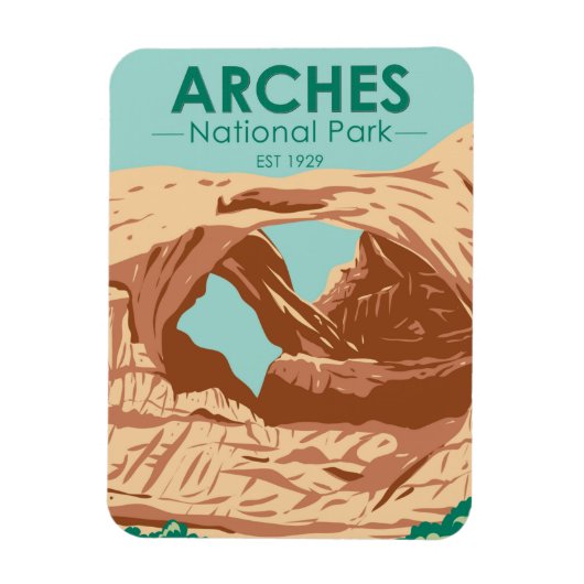 Arches National Park Double Arch Magnet Magneet (Verticaal)
