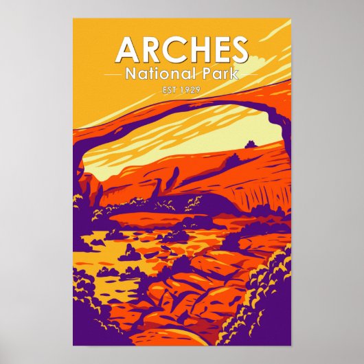 Arches National Park Double Arch Sunset  Poster (Voorkant)