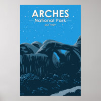 Arches National Park Dubbele Boog Nachthemel Vinta