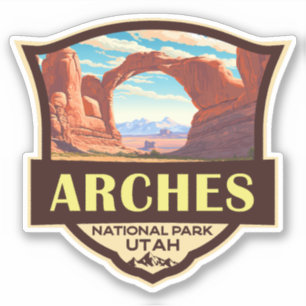 Arches National Park Illustratie Retro Sticker