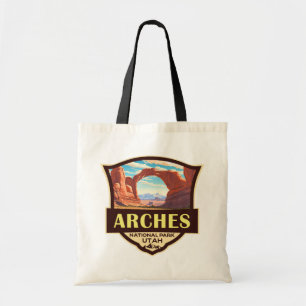 Arches National Park Illustratie Retro Tote Bag