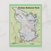 Arches National Park Kaart Briefkaart (Voorkant)