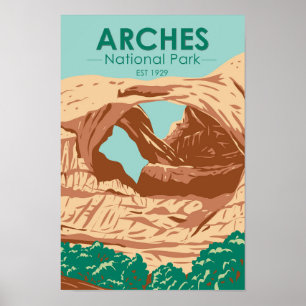 Arches National Park Poster met Dubbele Boog