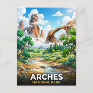 Arches National Park Reis Utah Woestijnlandschap Briefkaart