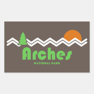 Arches National Park Retro Rechthoekige Sticker