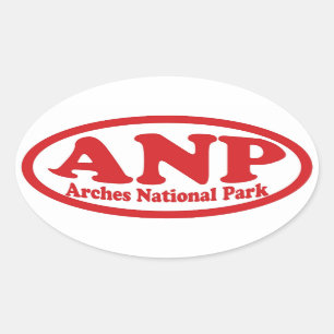 Arches National Park rode ovale sticker