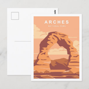 Arches National Park USA Travel Place Illustratie Briefkaart