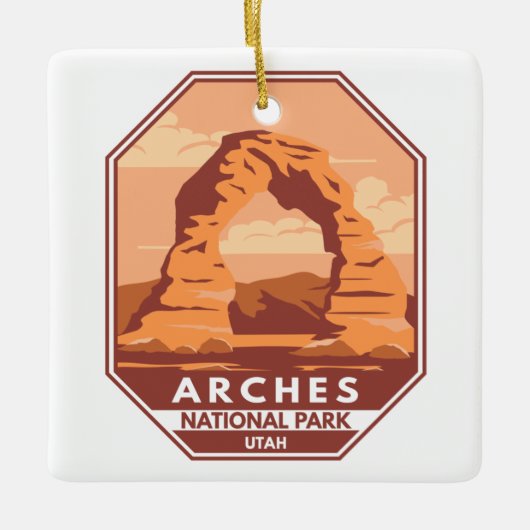 Arches National Park Utah Delicate Arch Retro Keramisch Ornament (Voorkant)