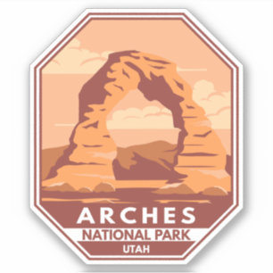 Arches National Park Utah Delicate Arch Retro Sticker