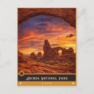 Arches National Park Utah Oude ansichtkaart Briefkaart