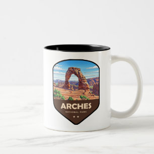 Arches National Park Utah Schild Tweekleurige Koffiemok