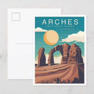 Arches National Park Utah USA Reisillustratie Briefkaart