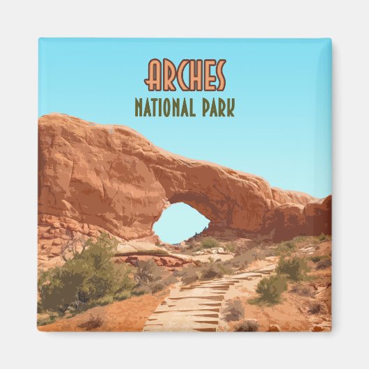 Arches National Park Utah Vintage Magneet (Voorkant)