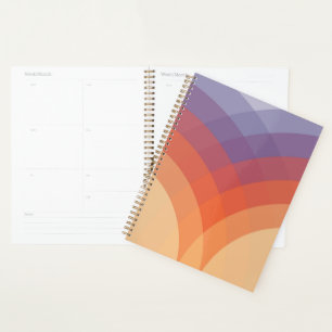 Arches pastel violettes, orange et bleues