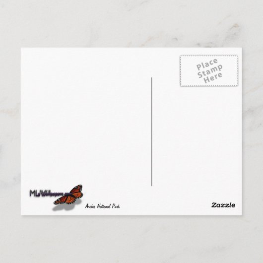 Arches Slickrock en Evening Primrose Landschap Briefkaart (Achterkant)