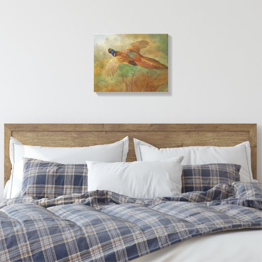Archibald Thorburn Flying Pheasant Bird schilderij Canvas Afdruk (Insitu (Slaapkamer))