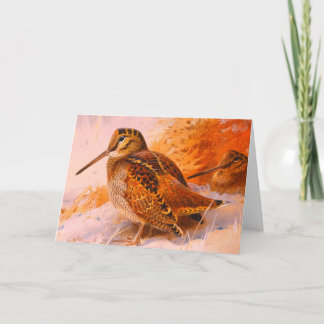 ARCHIBOLD THORBURN WINTER WOODCOCK Note Card Notitiekaartje