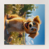 Archie - Geel Lab Retriever Puppy Legpuzzel (Horizontaal)