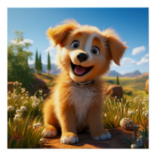 Archie - Geel Lab Retriever Puppy Perfect Poster