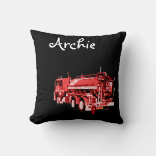 Archie naam met Red Fire Truck Kussen