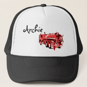 Archie naam met Red Fire Truck Trucker Pet