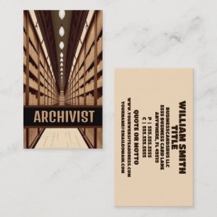 Archief Bibliotheek Archivist Visitekaartje