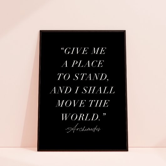 Archimedes Inspirerend Quote Art Print Poster