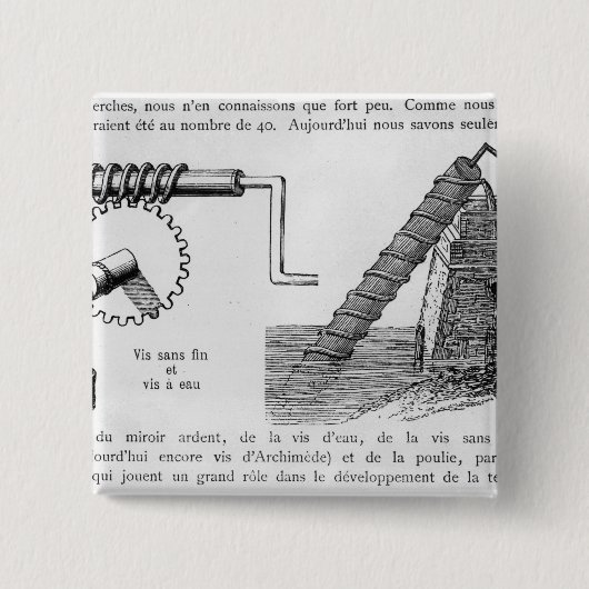 Archimedesschroef Vierkante Button 5,1 Cm (Voorkant)