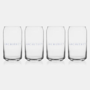 ARCHITECT 16 oz Drinkglazen Set (4) / Navy Blikvorm Glas