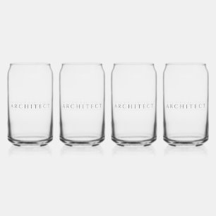 ARCHITECT 16 oz Drinkglazen Set (4) / Zwart Blikvorm Glas