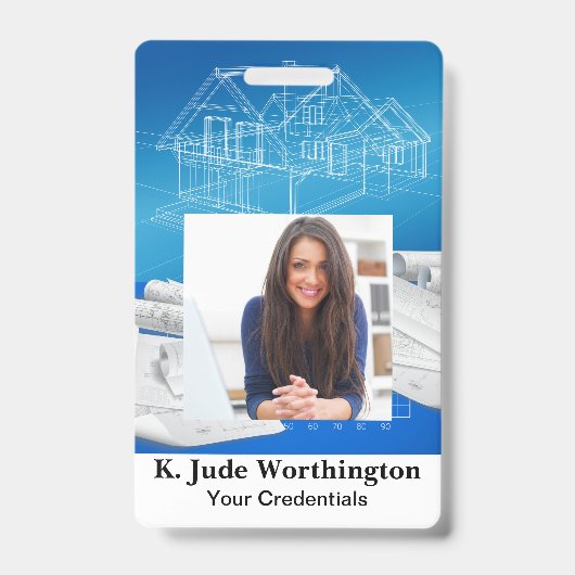 Architect Aannemer Lanyard Badge - zie terug (Voorzijde)