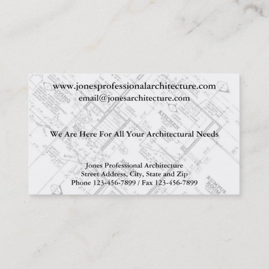Architect Architecture Home Builder Carte de visit (Dos)