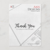 Architect Bedankt Briefkaart met Blueprint Design (Voorkant)