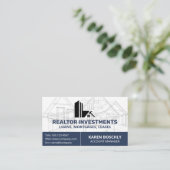 Architect Blueprint | Logo Huiseigendom Visitekaartje (Staand voorkant)