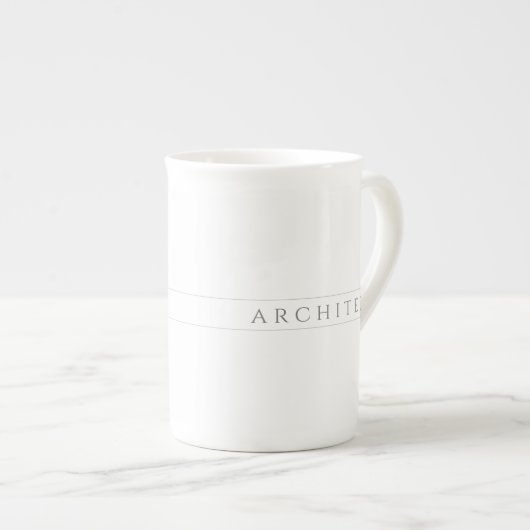 Architect Bone China Mok / Grijs (Voorkant rechts)